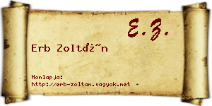 Erb Zoltán névjegykártya